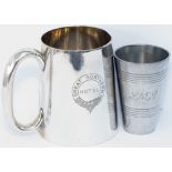 GNR ½ pint tankard marked to front GREAT NORTHERN HOTEL in Garter, stands 3.5in tall together with