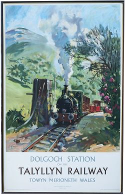 Poster TALYLLYN DOLGOCH STATION TOWYN, MERRIONETH WALES by Terence Cuneo. Double Royal 25in x 40in