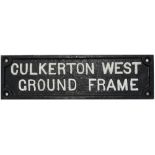 GWR ground frame plate CULKERTON WEST GROUND FRAME. Rectangular cast iron measures 14.25in x 4in,