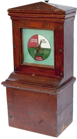 Great Central Railway mahogany cased single line block receiving instrument, dial lettered G.C.R.