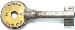 Tyers No 9 chrome plated steel single line key token PENRITH - BLENCOW configuration A. In ex box