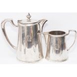 GWR silverplate coffee pot and milk jug, both clearly marked to the front GWR Hotels in roundel