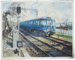 Poster BR GLASGOW ELECTRIC TRAVEL by Terence Cuneo. Quad Royal 40in x 50in. In good condition with
