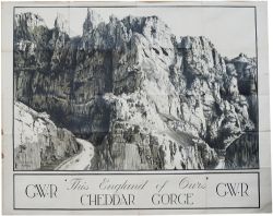 Poster GWR THIS IS OUR ENGLAND CHEDDAR GORGE by Chas H.J. Mayo. Quad Royal 40in x 50in in good