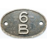 Shedplate 6B Mold Junction 1950-1966. In ex loco condition.