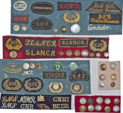 An important collection of Irish Railways buttons and cap badges to include: metal cap badges;