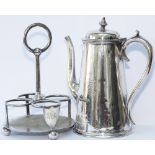 Great Eastern Railway Elkington silver plated Coffee Pot inscribed with GER DC and Batswing to the