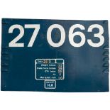 BR diesel flamecut cabside 27063 with Haymarket and Data panel. Measures 37in x 25in and is in