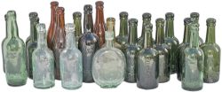 A selection of railway beer bottles x23 to include Midland, LMS and NER. Brown, green and clear