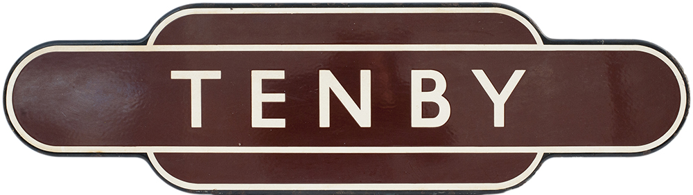 Totem BR(W) FF TENBY from the former Great Western Railway station between Whitland and Pembroke