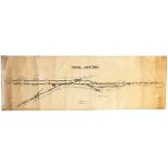 BR(W) signal box diagram YEOVIL JUNCTION. Full colour on linen with signal cut outs, dated 24/8/67