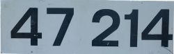 BR diesel saw cut aluminium cabside 47214. Ex BR class 47 built by Brush in 1965, named Antaeus,