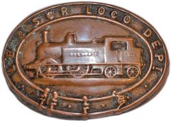 LBSCR loco drivers capbadge titled LB&SCR LOCO DEPT and with 0-4-4T to centre. In original condition