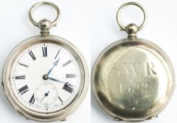 London & South Western Railway Guards watch No 1522. Brass Swiss movement with integral dust shield.