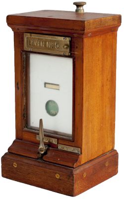GWR mahogany cased single slot repeater with brass battery lever and brass slide in description