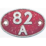 Shedplate cast aluminium 82A Bristol Bath Road until 1973. As fitted to some of the early diesels