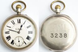 G W R Guards watch No 3238. Brass movement marked in script Lancashire Watch Co Ltd LONDON & PRESCOT