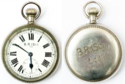 BR(SC) nickel cased Guards watch by Limit. Swiss Limit No2 15 Jewel nickel plated brass lever