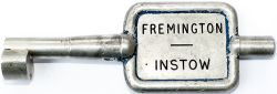 Tyers No9 single line aluminium key token FREMINGTON-INSTOW configuration B. In original ex box