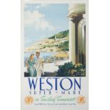 Poster GWR/LMS WESTON-SUPER-MARE IN SMILING SOMERSET by Claude Buckle. Double Royal 25in x 40in.
