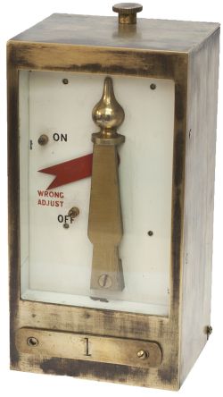 MGWR Tyers brass cased Distant Signal Repeater, ex MGWR Dublin to Galway line. In excellent ex