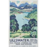 Poster LNER ULLSWATER ENGLISH LAKE-LAND by Kenneth Steel. Double Royal 25in x 40in. In good