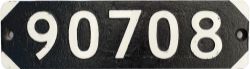 Smokebox numberplate 90708 ex WD 2-8-0 built at Vulcan Foundry as works number 5212 and WD loco