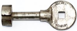 SR Tyers No 9 chrome plated steel single line key token HALWILL - ASHBURY configuration B, from