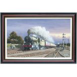 Original oil painting on canvas of GWR Castle 4-6-0 7026 TENBY CASTLE at the top of Hatton Bank