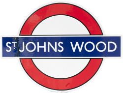 London Underground pre war small enamel target/ bullseye ST JOHNS WOOD. In good condition with a