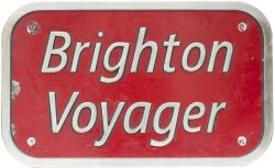 Nameplate BRIGHTON VOYAGER ex Virgin DEMU Class 220 220022 built at Bombardier Belgium in 2000. Cast
