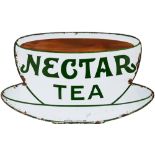 Enamel advertising sign NECTAR TEA measuring 12.5in x 21in. In very good condition with edge