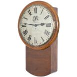 Great Western Railway 14 inch oak cased English fusee railway clock supplied to probably the Vale of
