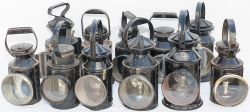 A selection of 11 guards handlamps to include; GWR, SR, LT, BR(M), Bulpitt, LMS and Linley. All in