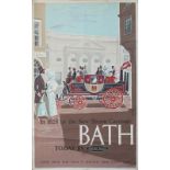 Poster BR(W) BATH TODAY BY WESTERN REGION by Eric Fraser, issued in 1960. Double Royal 25in x