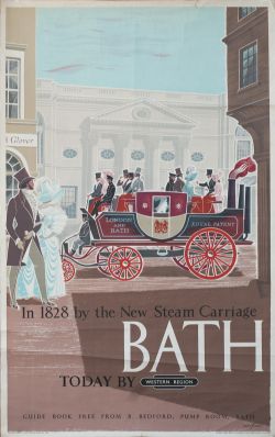 Poster BR(W) BATH TODAY BY WESTERN REGION by Eric Fraser, issued in 1960. Double Royal 25in x