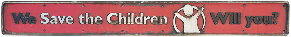 Nameplate WE SAVE THE CHILDREN WILL YOU ex High Speed Train class 43 43132. Named 18/10/2007 and