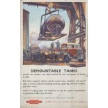 Poster BR(M) DEMOUNTABLE TANKS by Kenneth McDonough published in 1951. Double Royal 25in x 40in.