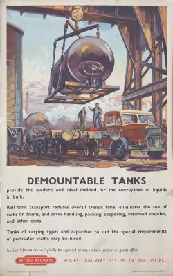 Poster BR(M) DEMOUNTABLE TANKS by Kenneth McDonough published in 1951. Double Royal 25in x 40in.