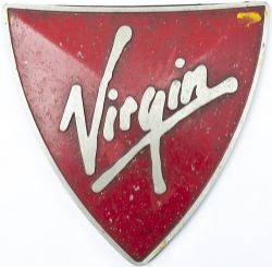 Virgin Super Voyager cast aluminium nose cone badge ex Driving Coach 60385 which was part of a 5 car