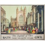 Poster GWR BATH THIS ENGLAND OF OURS FAMOUS THROUGHOUT THE CENTURIES by Claude Buckle. Quad Royal