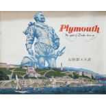 Poster GWR/SR PLYMOUTH THE SPIRIT OF DRAKE LIVES ON by Frank Newbould 1946. Quad Royal 50in x