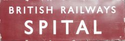 BR(M) FF enamel station fascia sign BRITISH RAILWAYS SPITAL from the former Birkenhead Joint station