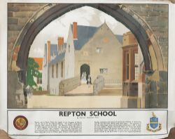 Poster LMS REPTON SCHOOL by Norman Wilkinson P.R.I. Quad Royal 40in x 50in. From the LMS series