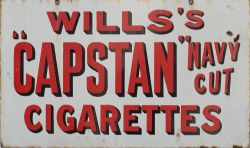 Advertising enamel sign WILLS'S CAPSTAN NAVY CUT CIGARETTES on one side, the other side WILLS'S STAR