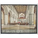 Poster GWR ST DAVID'S PEMBROKESHIRE SOUTH WALES by Anton Vananrooy. Quad Royal 50in x 40in. In