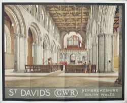 Poster GWR ST DAVID'S PEMBROKESHIRE SOUTH WALES by Anton Vananrooy. Quad Royal 50in x 40in. In