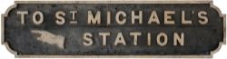 Station direction sign TO ST MICHAELS ATATION from the former Cheshire Lines Committee Railway