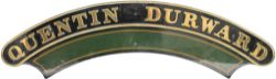 Nameplate QUENTIN DURWARD ex GWR Saint 4-6-0 2979. Originally built in 1905 as a 4-4-2 numbered