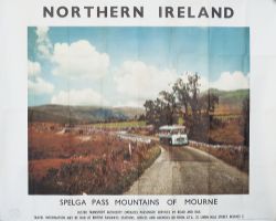 Poster BR/UTA NORTHERN IRELAND SPELGA PASS MOUNTAINS OF MOURNE. Quad Royal 40in x 50in. In good